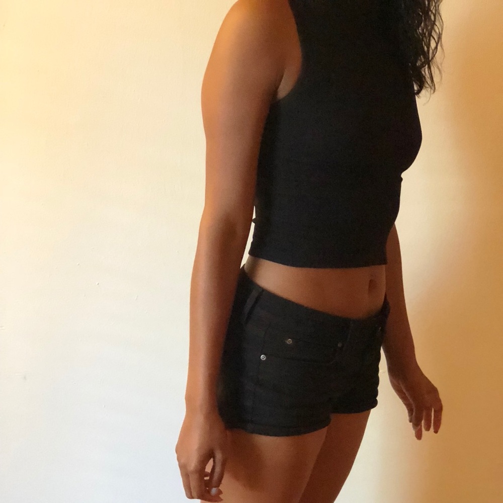 Black high neck crop top